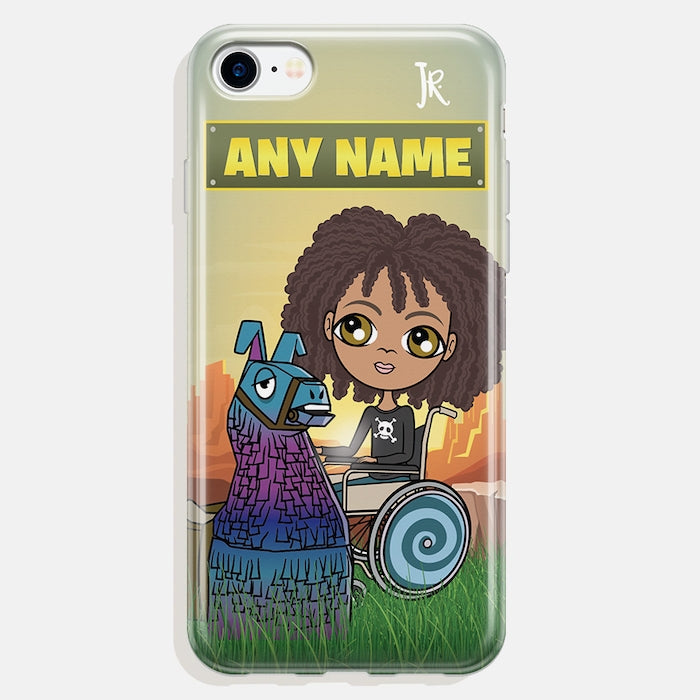 Jnr Boys Wheelchair Personalized Llama Looting Phone Case - Image 2