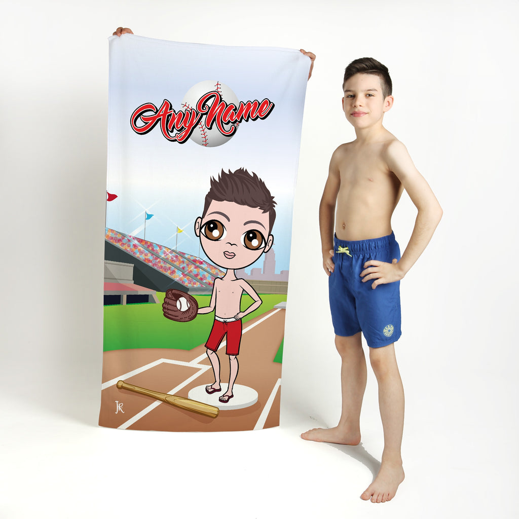 Jnr Boys Baseball Beach Towel - Image 1