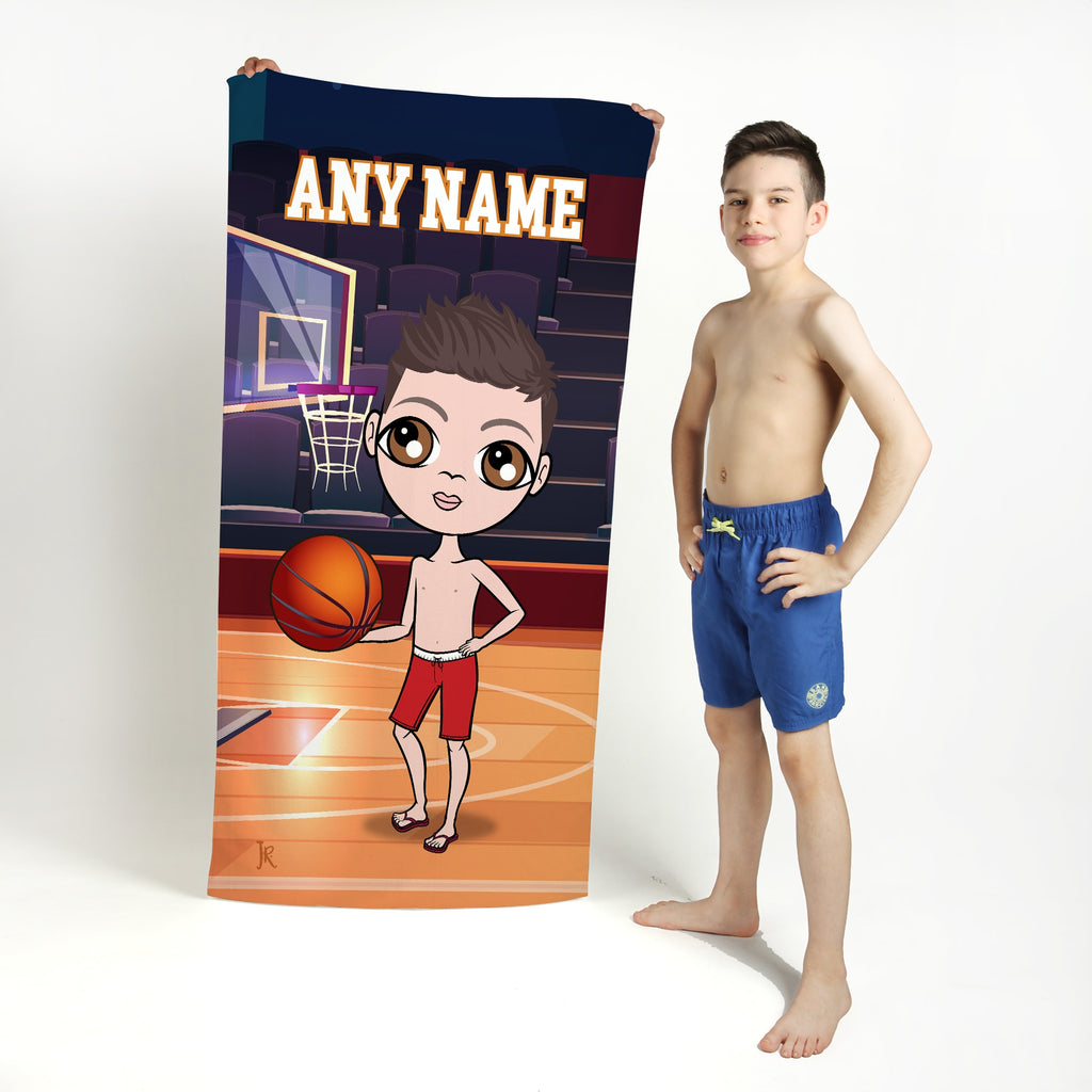 Jnr Boys Basketball Beach Towel - Image 1