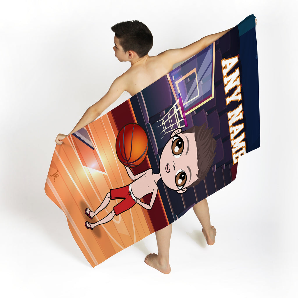 Jnr Boys Basketball Beach Towel - Image 2