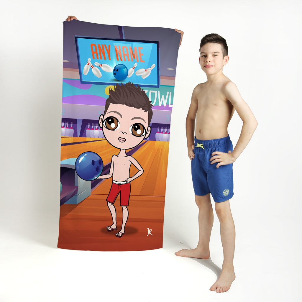Boys Personalized Bowling Master Beach Towel