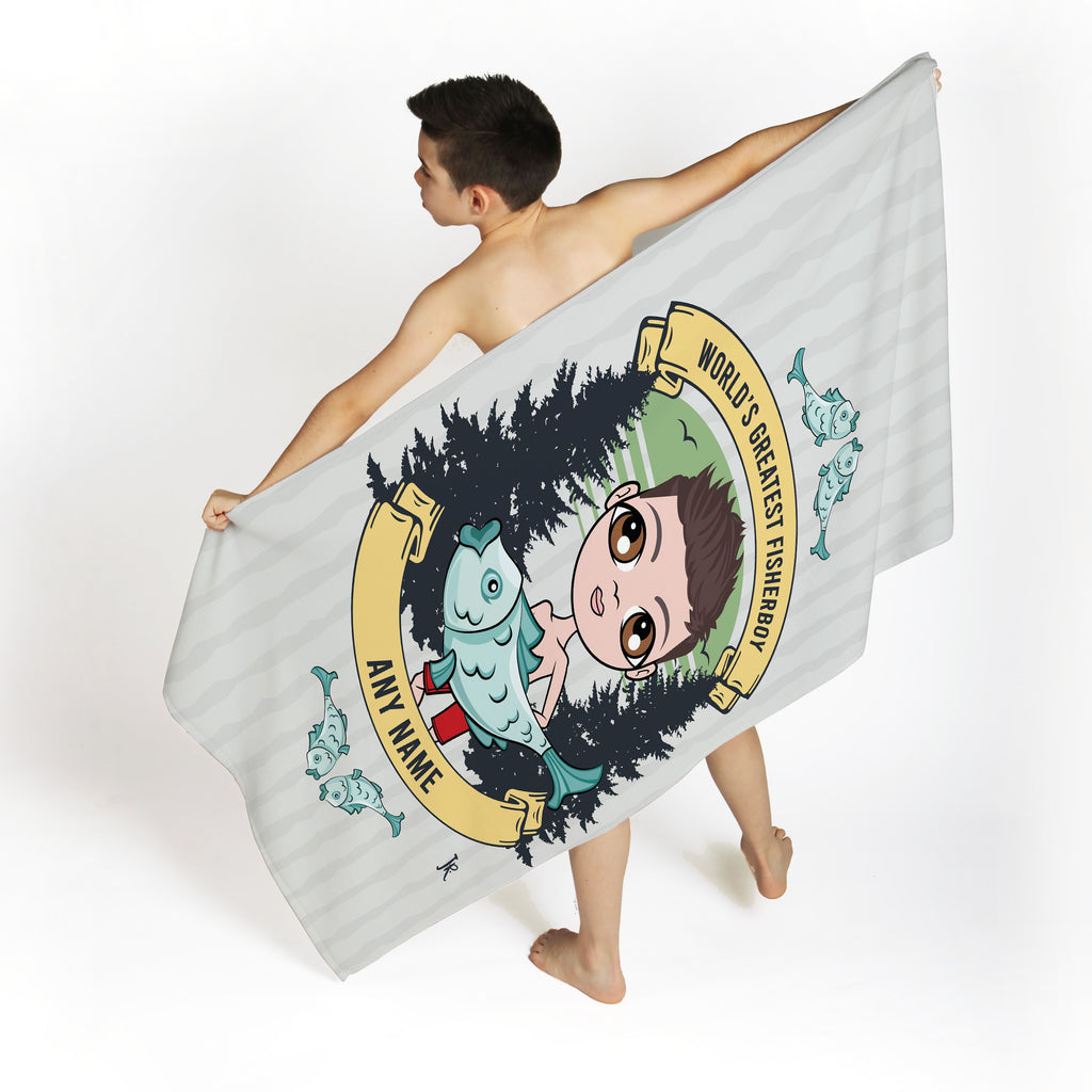 Jnr Boys Greatest Fisherboy Beach Towel - Image 3