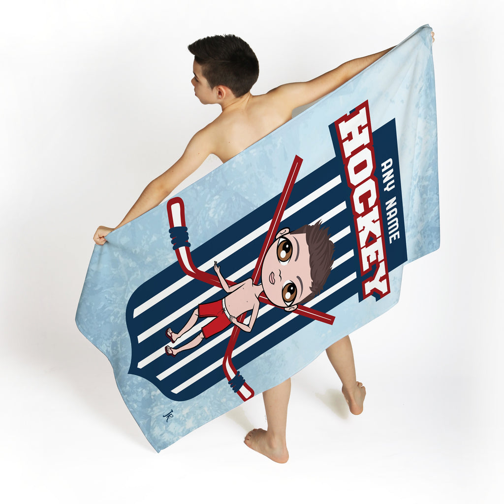 Jnr Boys Ice Hockey Emblem Beach Towel - Image 3