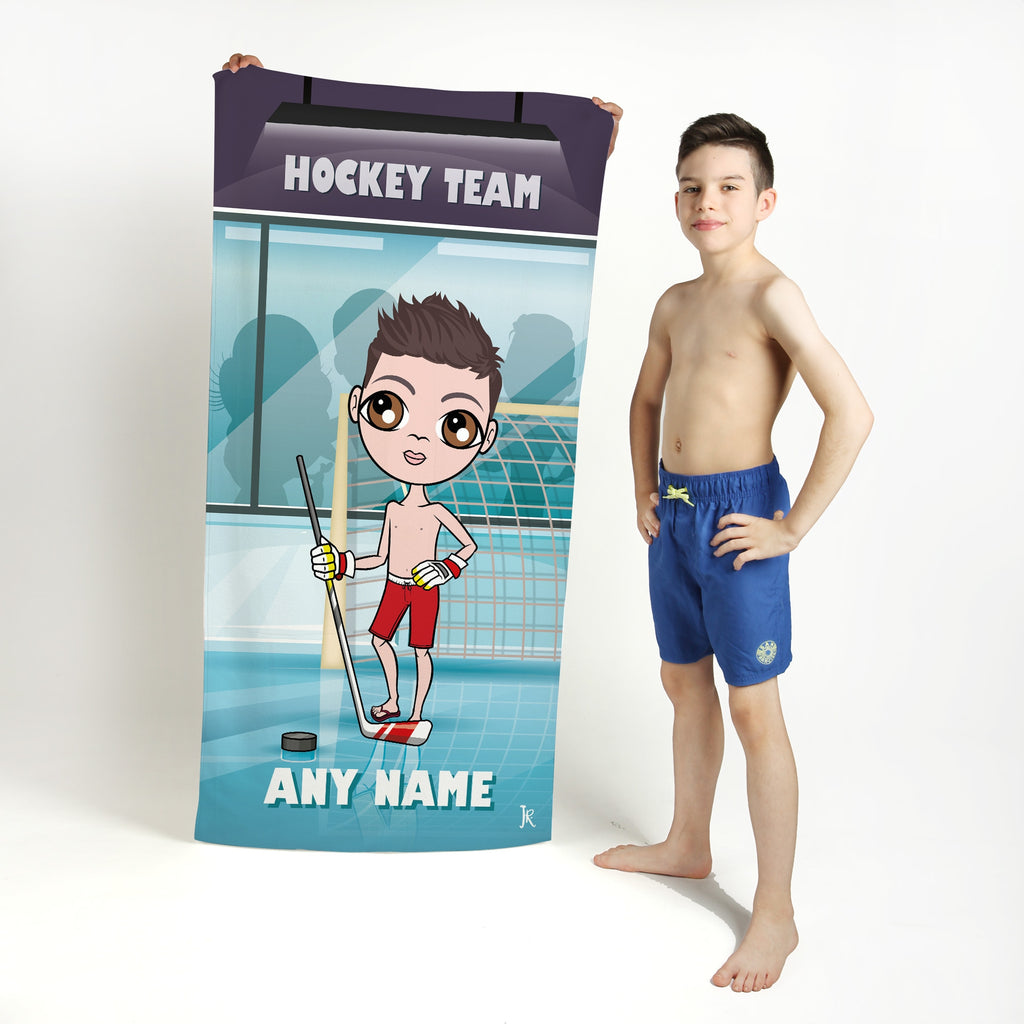 Jnr Boys Ice Hockey Beach Towel - Image 1