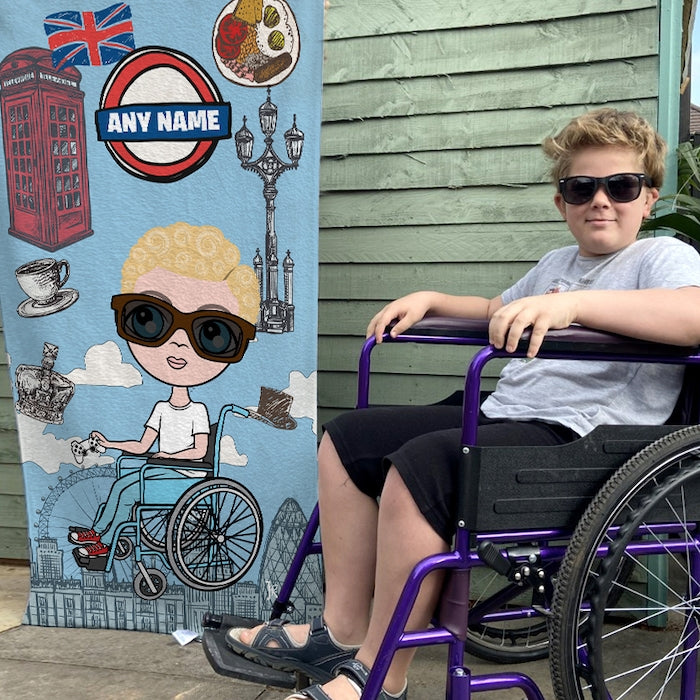 Jnr Boys Love London Wheelchair Beach Towel - Image 3