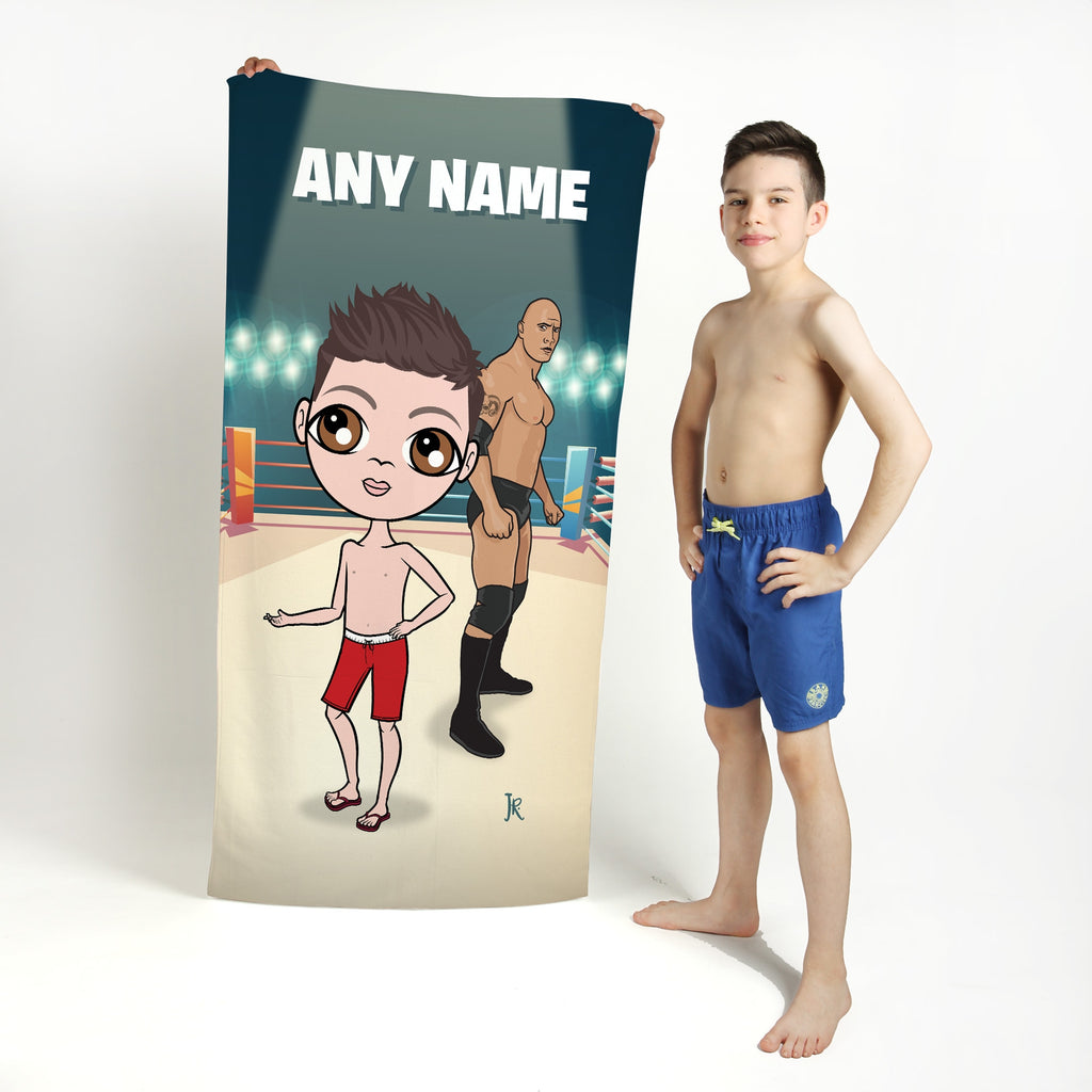 Jnr Boys Wrestling Champion Beach Towel - Image 1