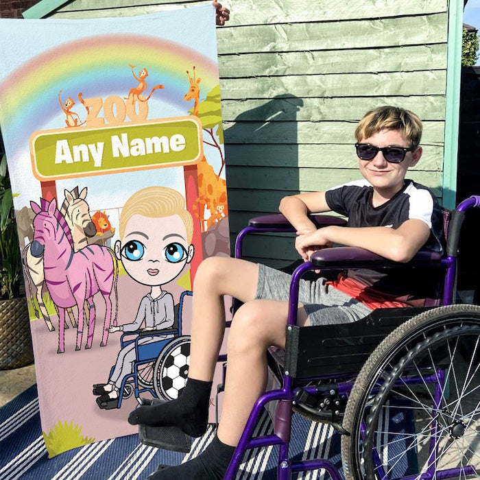 Jnr Boys Zoo Wheelchair Beach Towel - Image 3