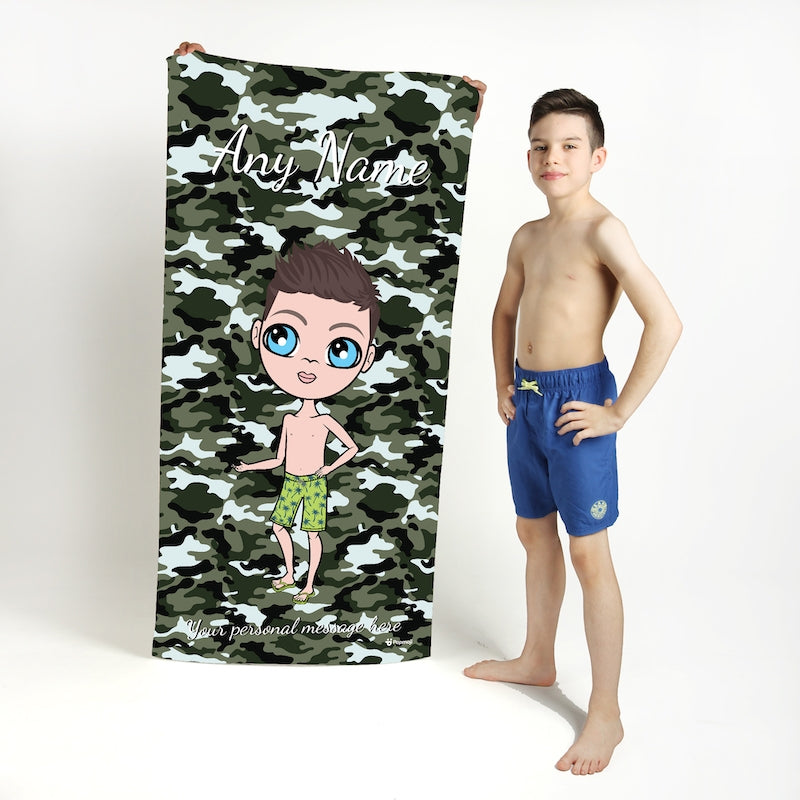 Jnr Boys Camo Beach Towel - Image 1