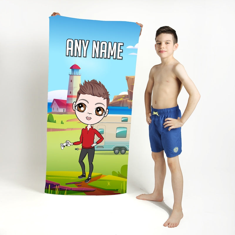 Jnr Boys Caravan Beach Towel - Image 1