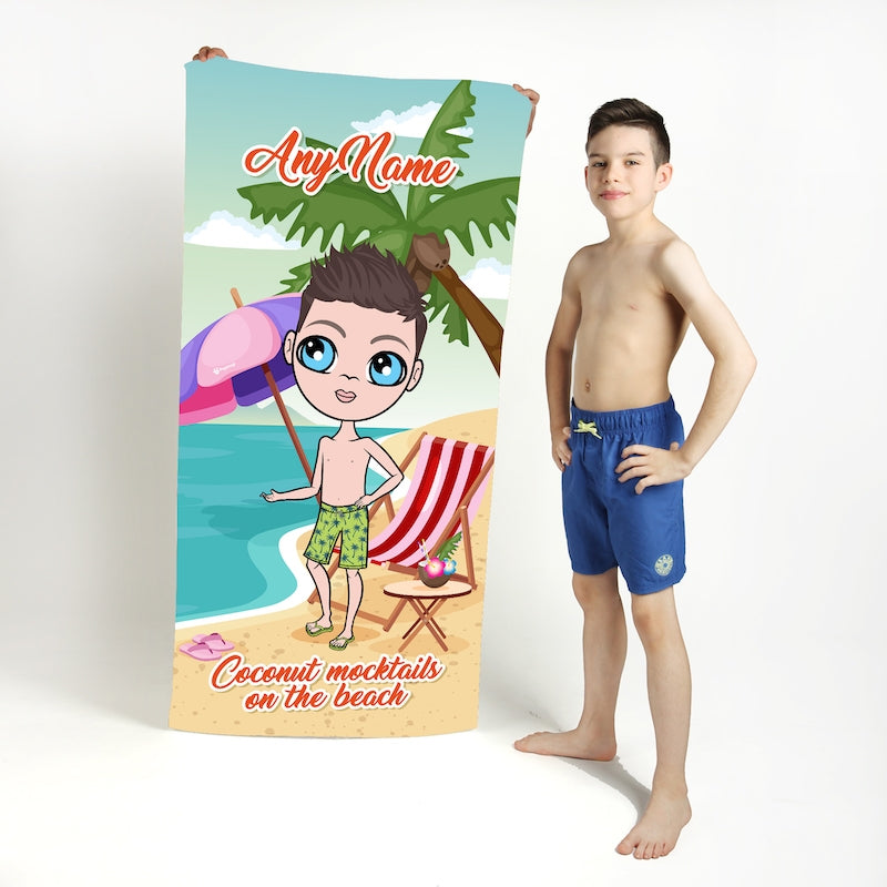 Jnr Boys Coconut Mocktails Beach Towel - Image 1