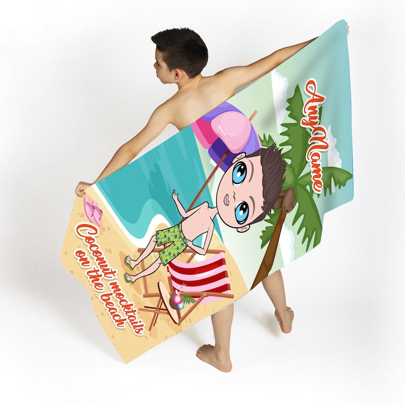 Jnr Boys Coconut Mocktails Beach Towel - Image 2