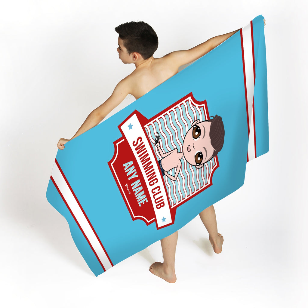 Jnr Boys Personalized Emblem Swimming Towel - Image 1