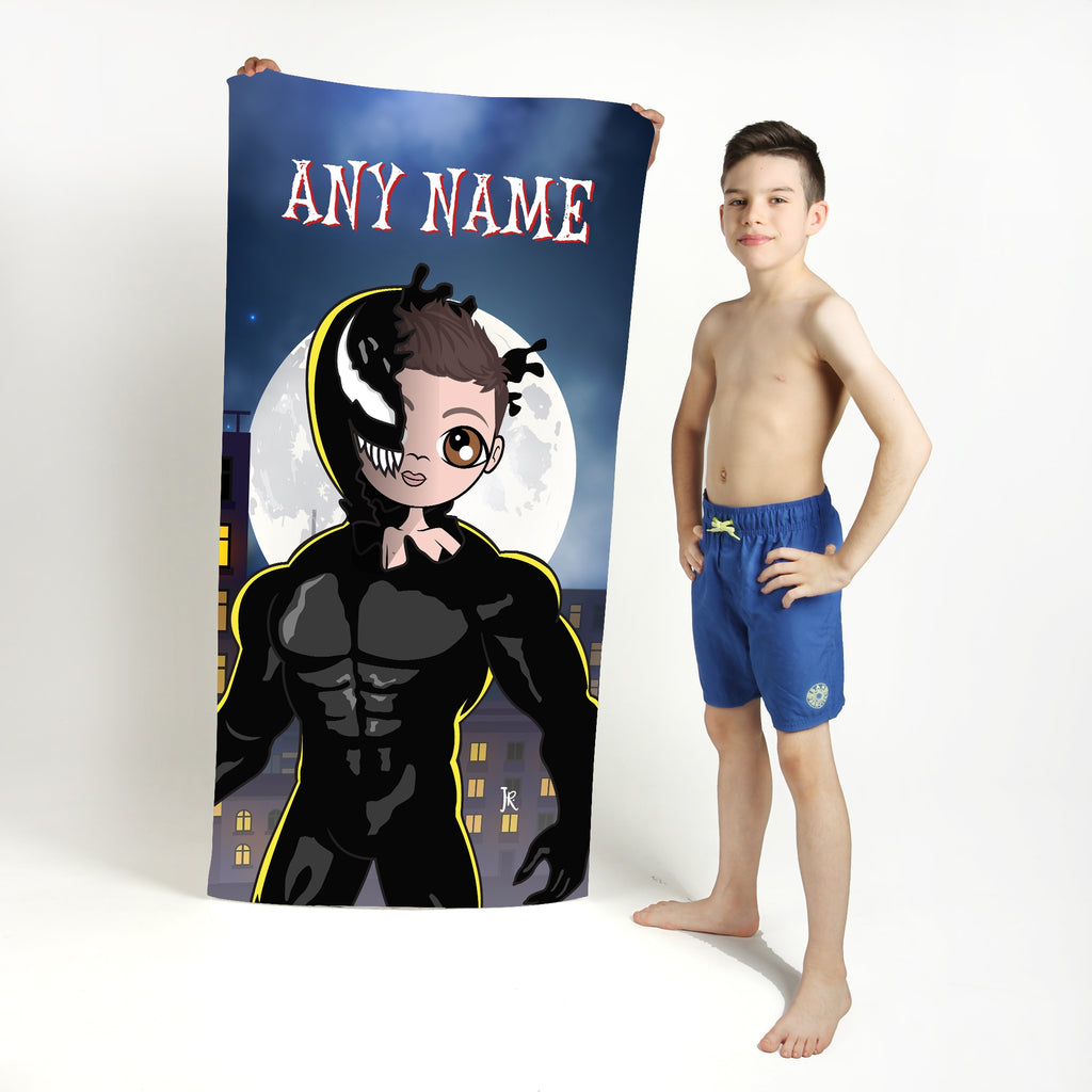 Jnr Boys Evil Symbiote Beach Towel - Image 1