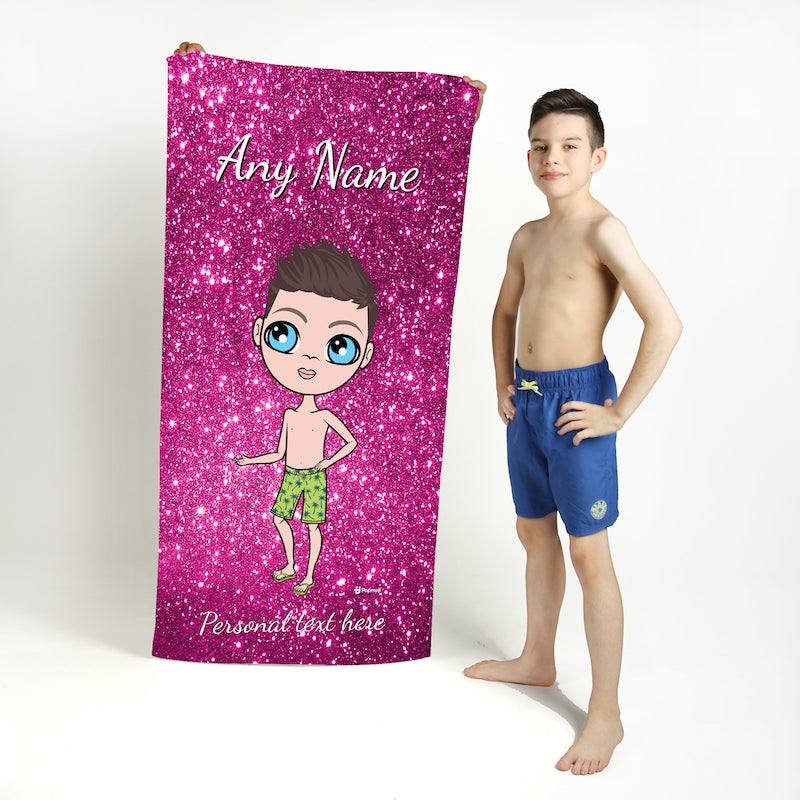 Jnr Boys Glitter Effect Beach Towel - Image 5