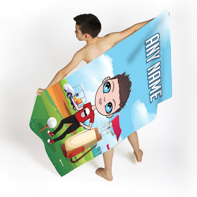 Jnr Boys Golf Beach Towel - Image 2