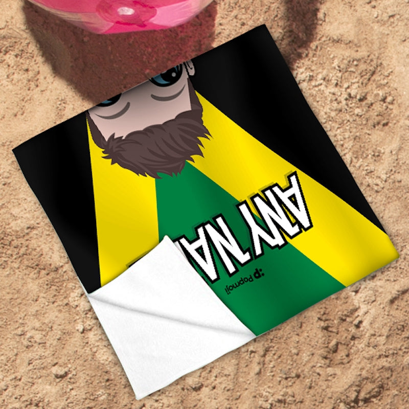 Jnr Boys Jamaican Flag Beach Towel - Image 3