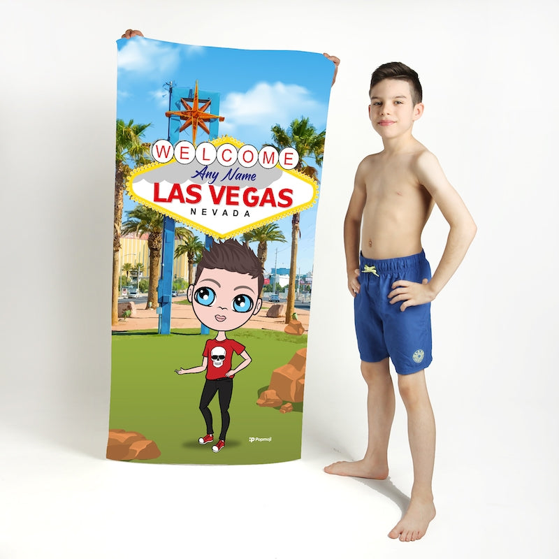 Jnr Boys Las Vegas Beach Towel - Image 1