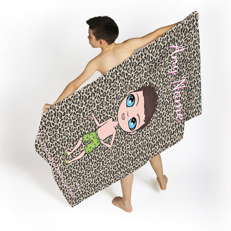 Jnr Boys Leopard Print Beach Towel - Image 2