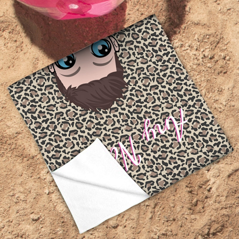Jnr Boys Leopard Print Beach Towel - Image 3