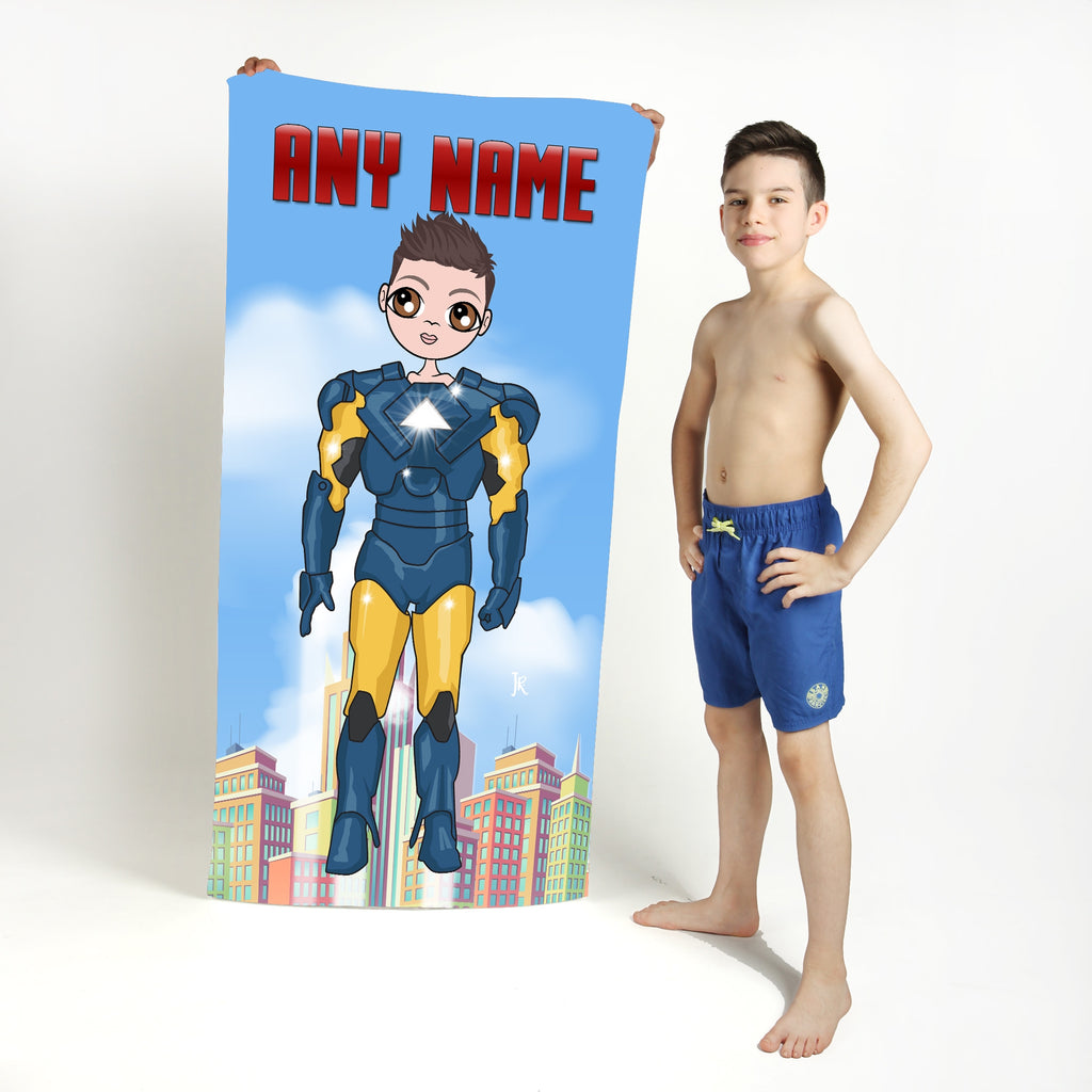 Jnr Boys Metal Hero Beach Towel - Image 1