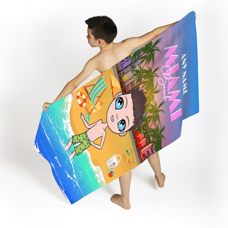 Jnr Boys Miami Beach Towel - Image 2