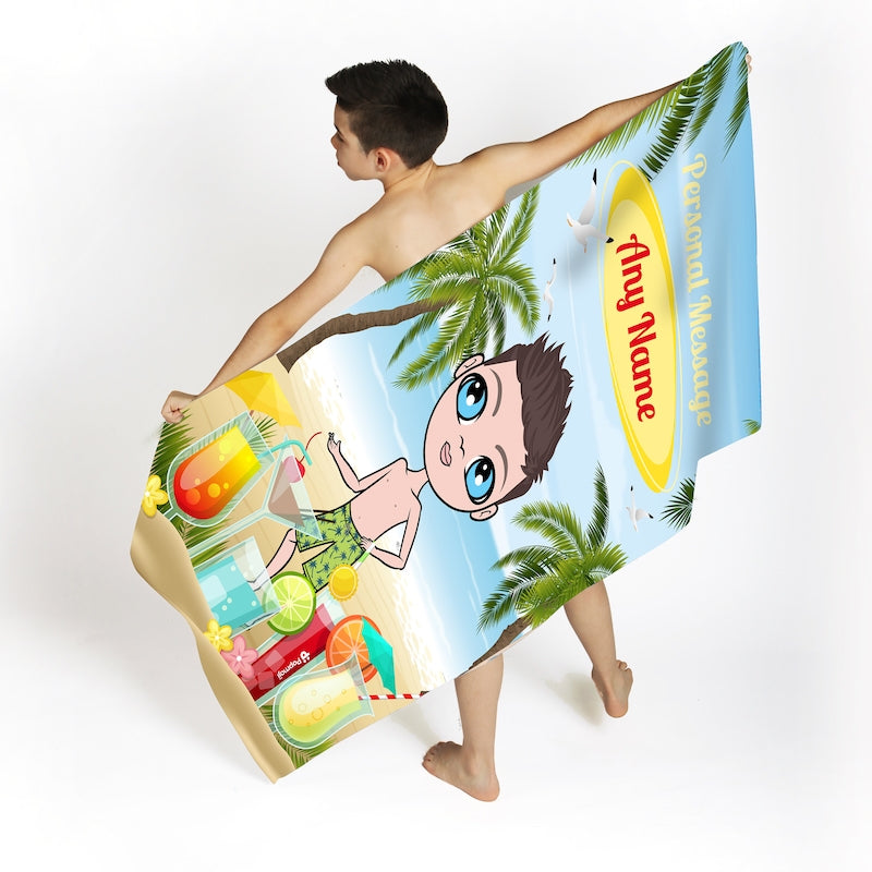 Jnr Boys Beach Mocktail Party Beach Towel - Image 2