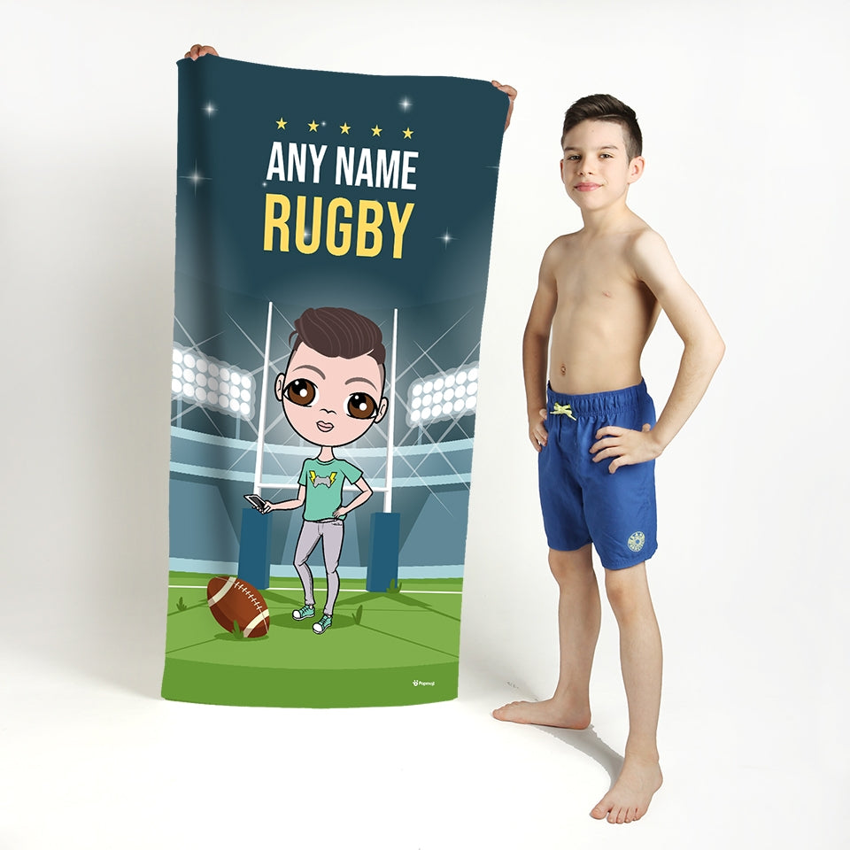 Jnr Boys Rugby Beach Towel - Image 1