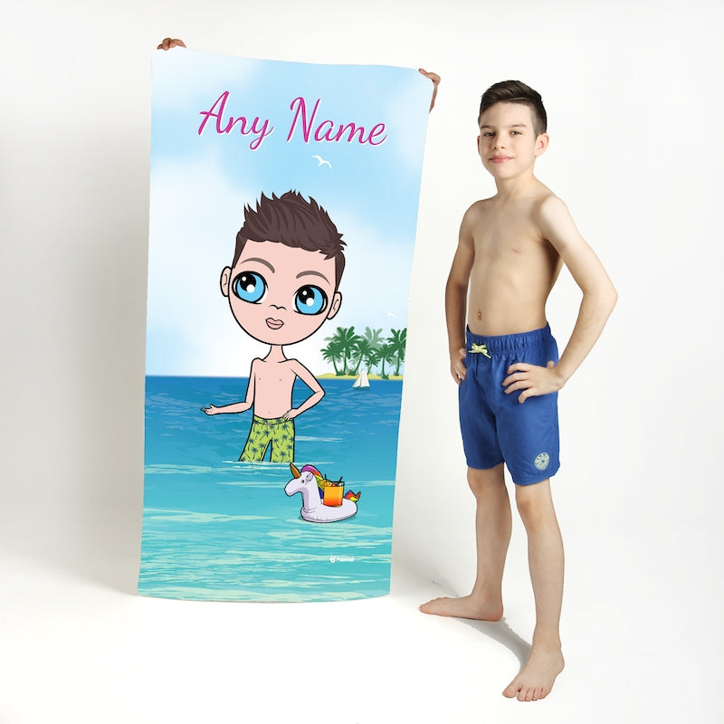 Jnr Boys Seaside Mocktails Beach Towel - Image 1