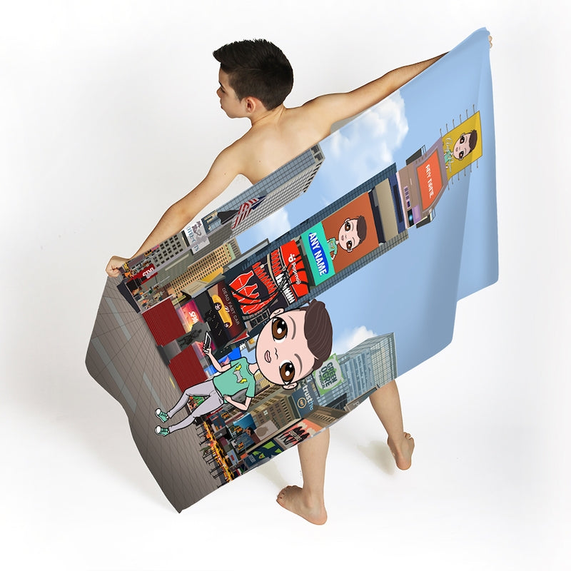 Jnr Boys Times Square Beach Towel - Image 2