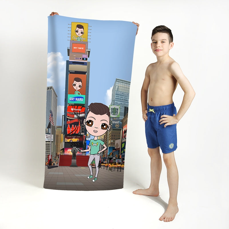 Jnr Boys Times Square Beach Towel - Image 1