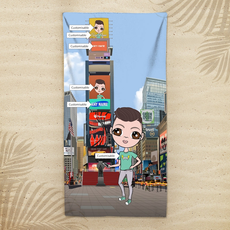 Jnr Boys Times Square Beach Towel - Image 4