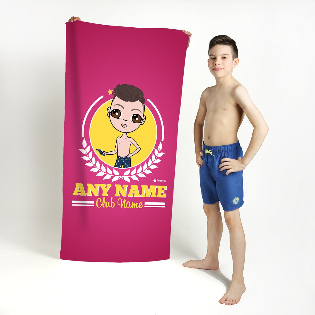 Jnr Boys Personalized Varsity Swimming Towel - Image 1