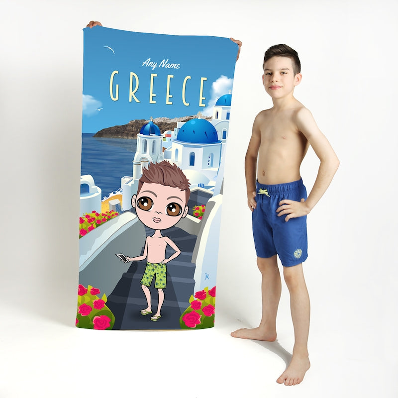Jnr Boys Greece Beach Towel - Image 1
