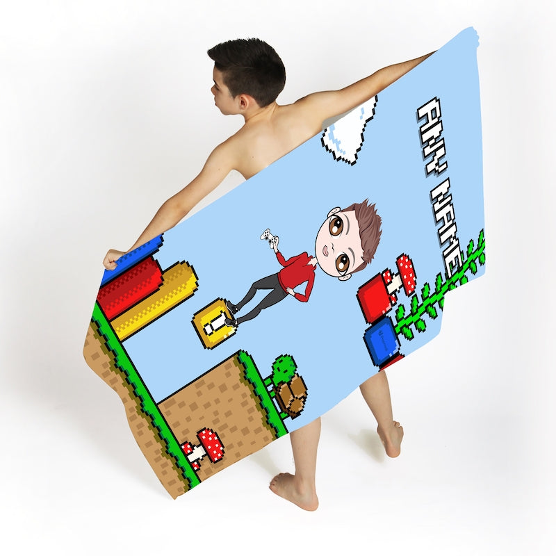Jnr Boys Super Gamer Beach Towel - Image 2