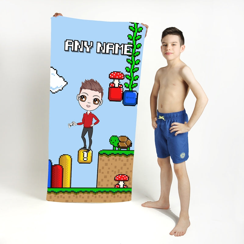 Jnr Boys Super Gamer Beach Towel - Image 1