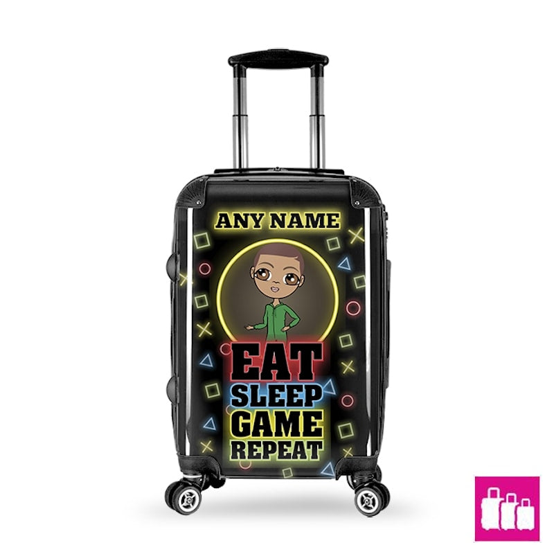 Jnr Boys Eat Sleep Game Repeat Suitcase - Image 1