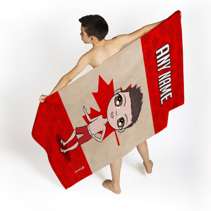 Jnr Boys Love Canada Flag Beach Towel - Image 2