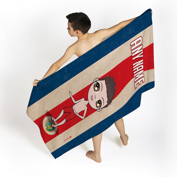 Jnr Boys Love Costa Rica Flag Beach Towel - Image 2