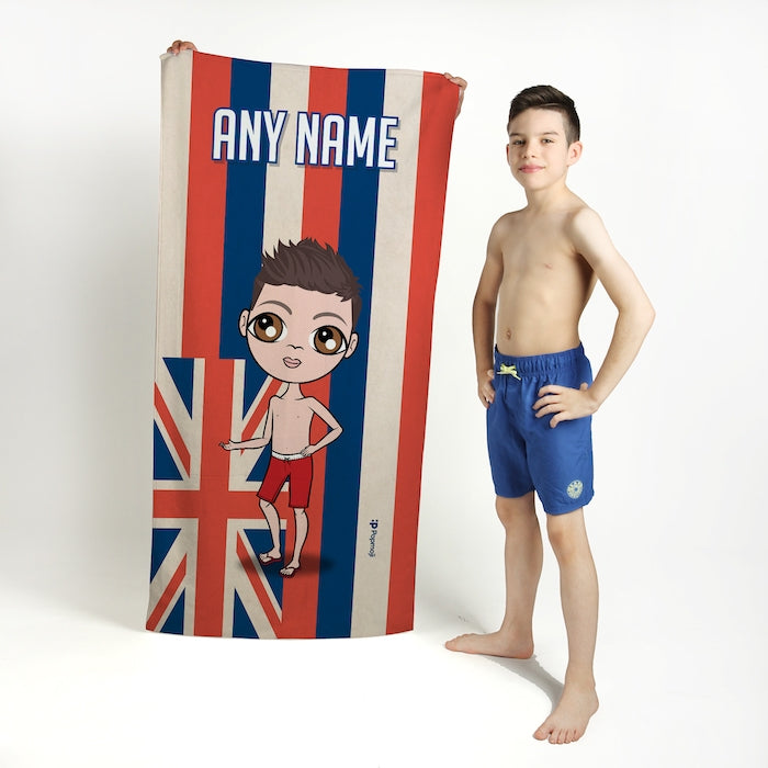 Jnr Boys Love Hawaii Flag Beach Towel - Image 3