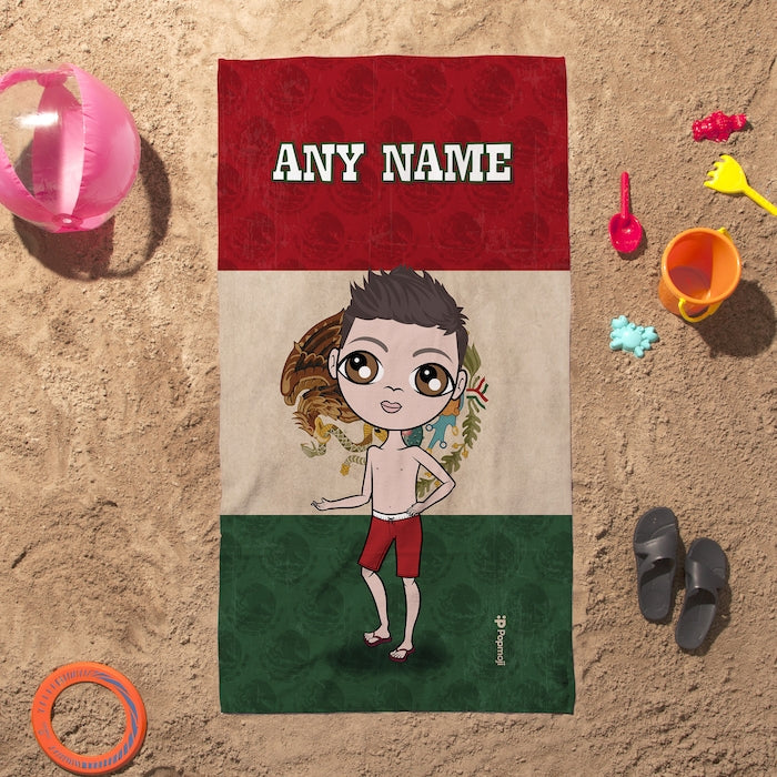 Jnr Boys Love Mexico Flag Beach Towel - Image 3