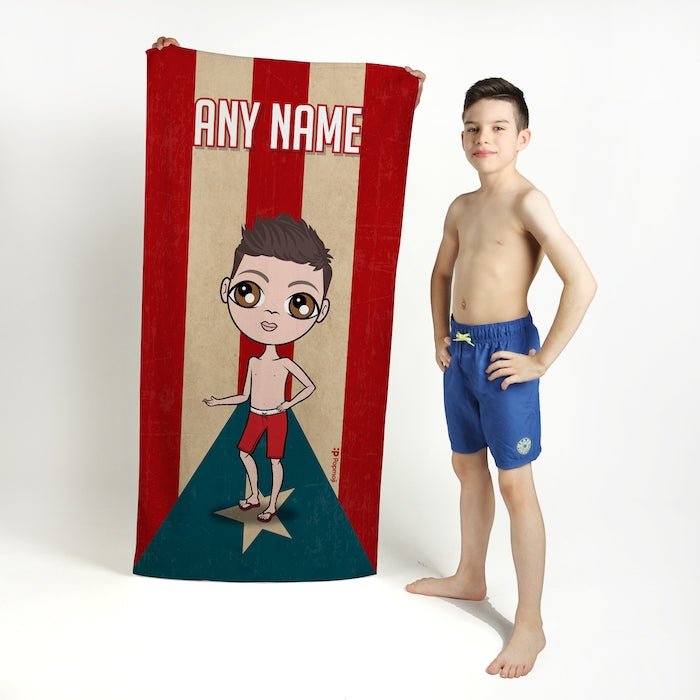 Jnr Boys Love Puerto Rico Flag Beach Towel - Image 3