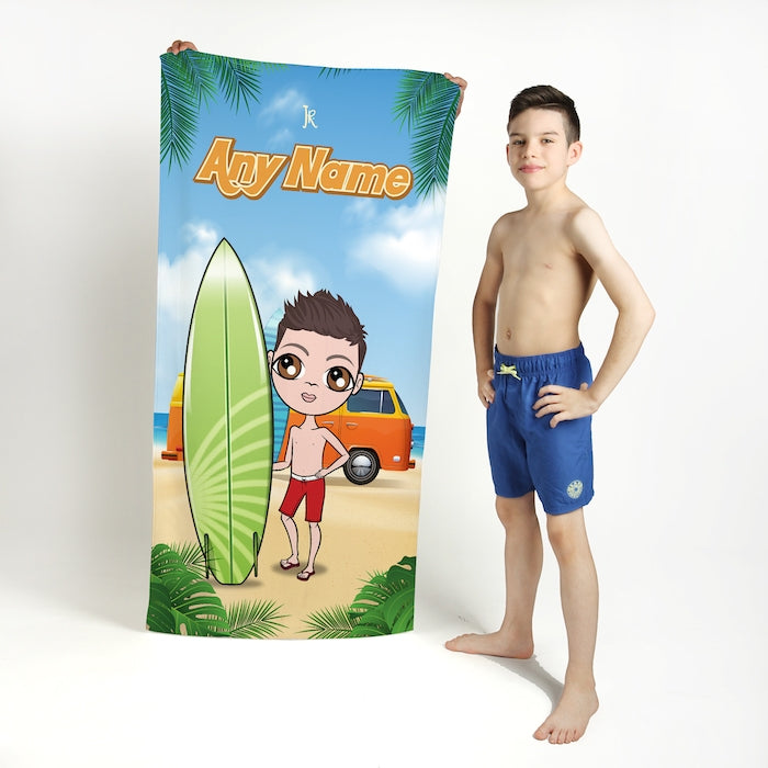 Jnr Boys Surfer Dude Beach Towel - Image 1