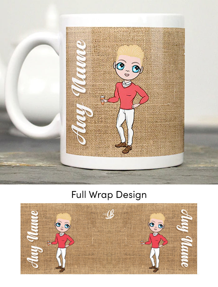 Mens Personalized Jute Mug
