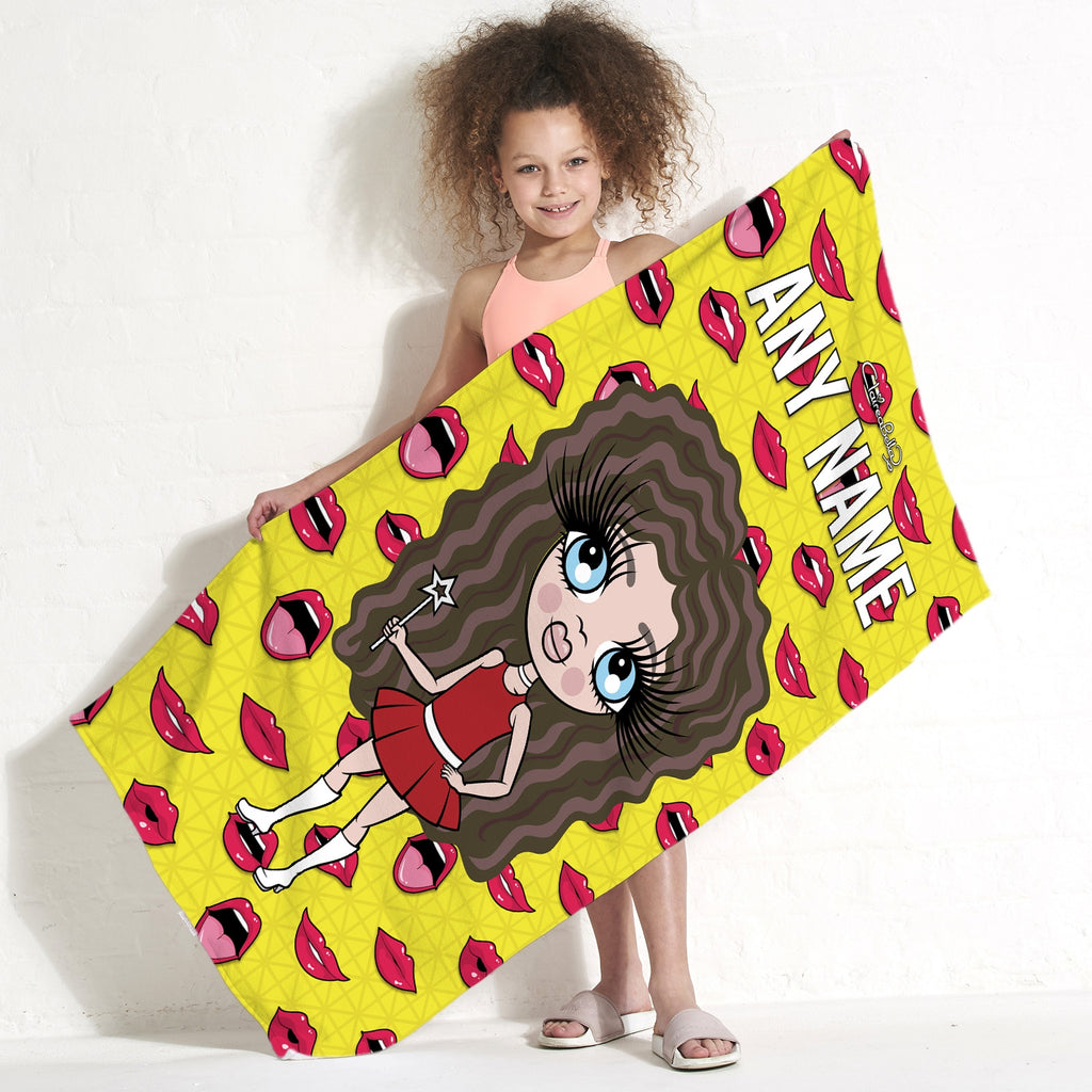 ClaireaBella Girls Funky Lips Beach Towel - Image 1