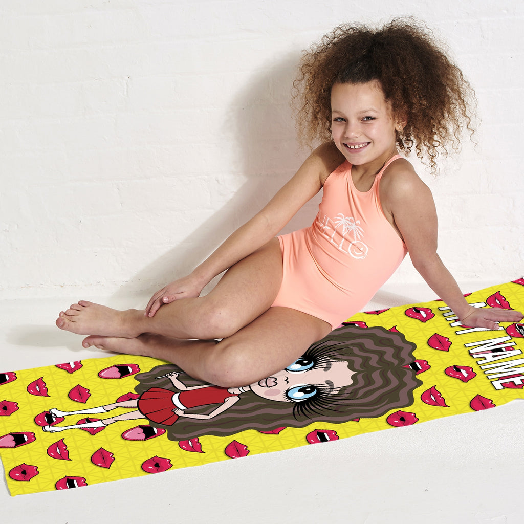 ClaireaBella Girls Funky Lips Beach Towel - Image 5