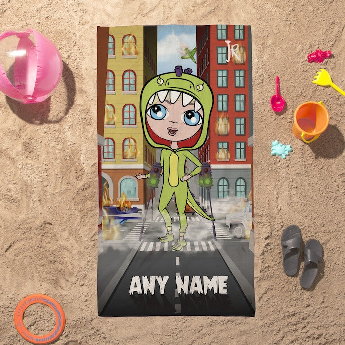 Jnr Boys Monster Mayhem Beach Towel - Image 1