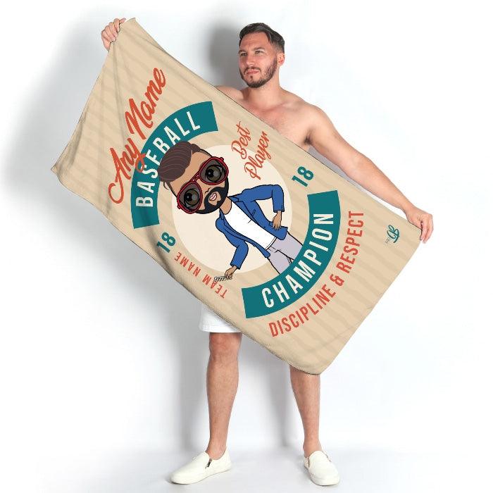 MrCB Retro Baseball Beach Towel - Image 1