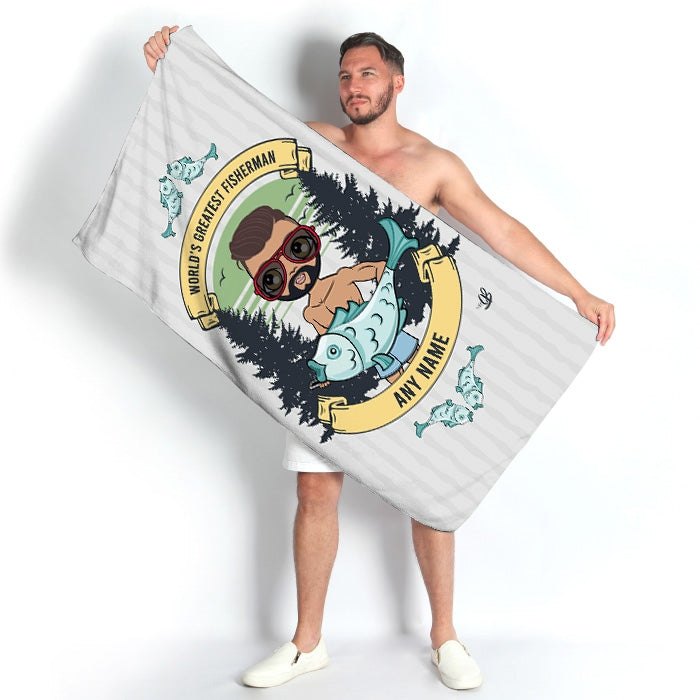 MrCB Greatest Fisherman Beach Towel - Image 4