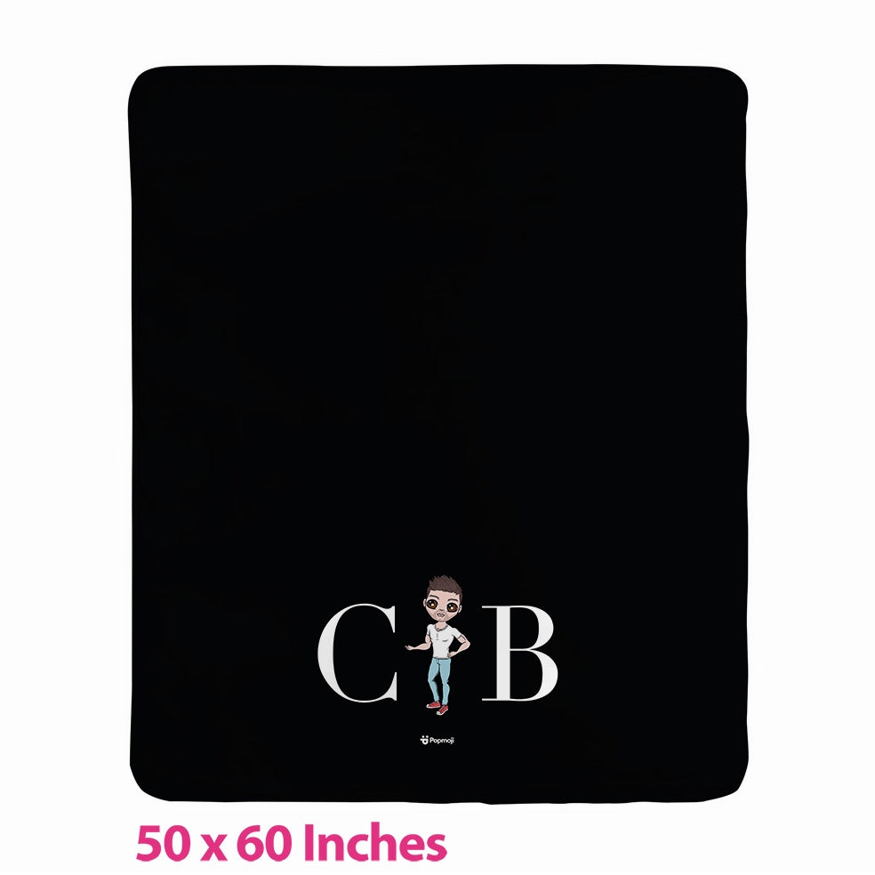 Mens Lux Collection Black Fleece Blanket - Image 1