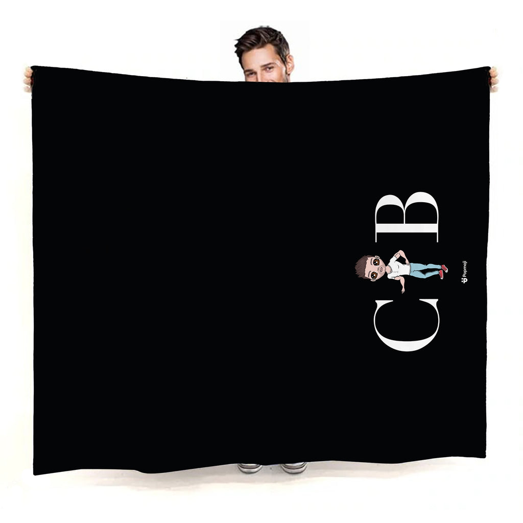 Mens Lux Collection Black Fleece Blanket - Image 2